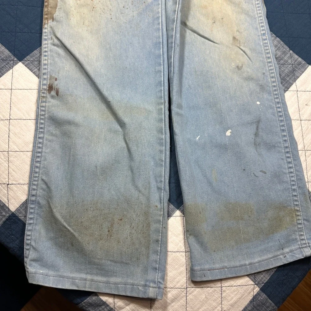 VTG BANDO 70s Wrangler Distressed Work Jeans Made in USA 34x30 85498LB